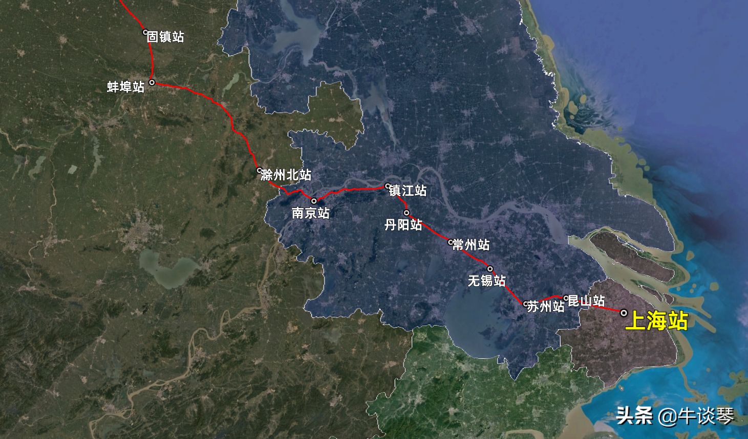 K2186次列车运行线路图：上海开往青海西宁，全程2401公里