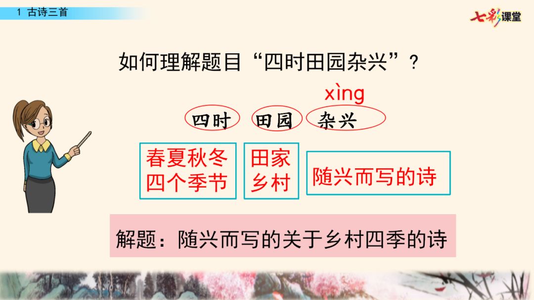 部编版五年级下册语文第1课《古诗词三首》知识点+图文讲解