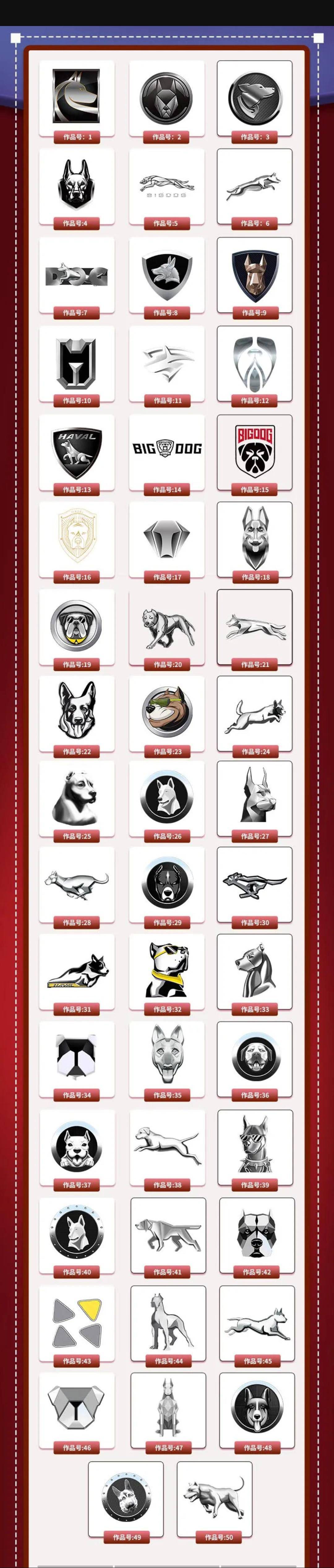 哈弗大狗将迎来新标志，50个车标你pick哪个？