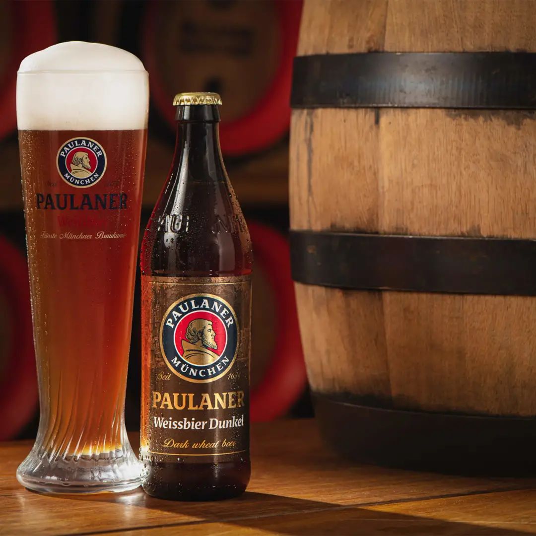 宝莱纳黑啤 paulaner hefe-wei08bier dunkel外观淡黄而浑浊,泡沫绵
