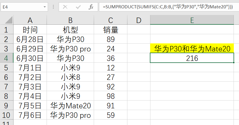 Excel中条件求和SUMIFS函数用法大全，学会不加班