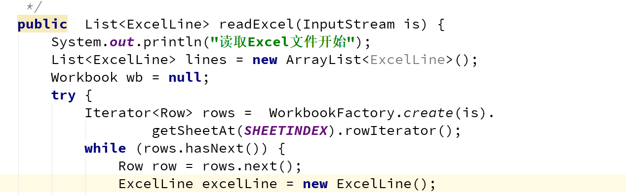 一个读Excel数据的小例子，提供给爱学习的Java后端开发