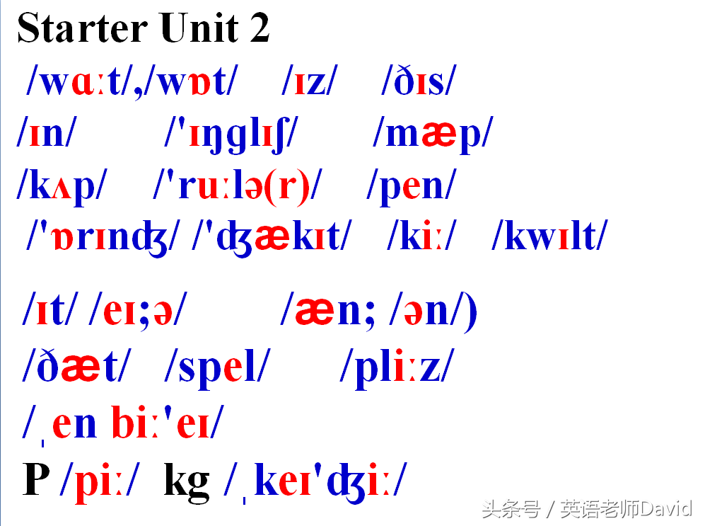 初一英语重点什么？当然是音标，七年级上Start Unit2单词音标MP3