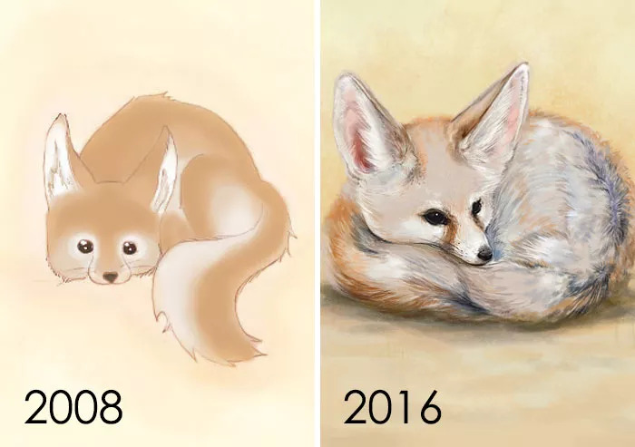 他们重画自己当年的幼稚画作，出来的对比结果简直让人……