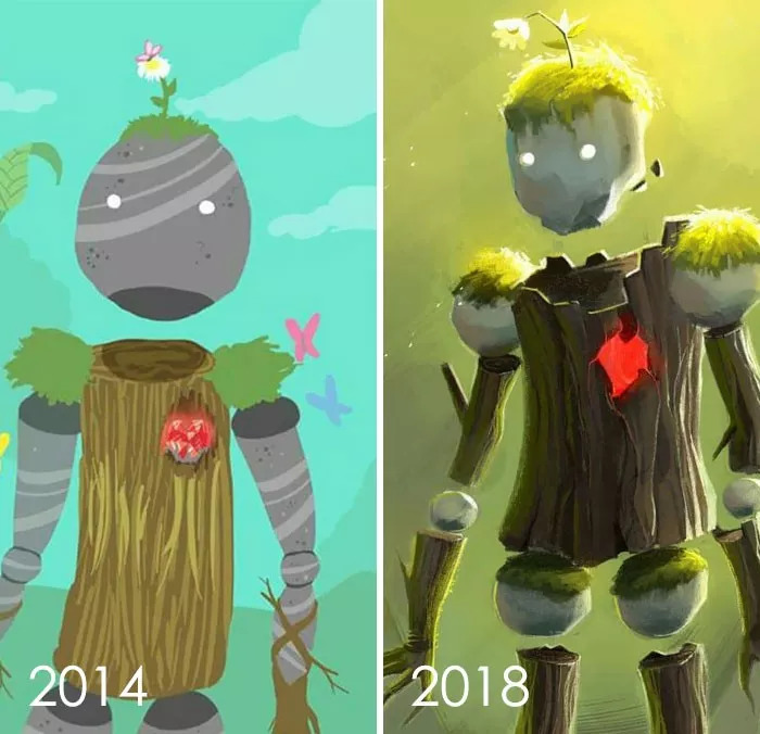 他们重画自己当年的幼稚画作，出来的对比结果简直让人……