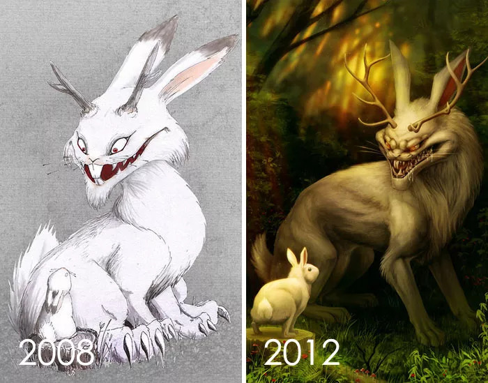他们重画自己当年的幼稚画作，出来的对比结果简直让人……