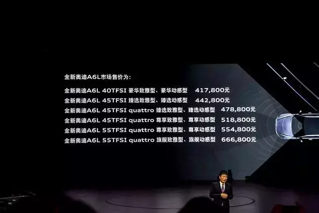 全新一代奥迪A6L正式上市，售41.78万元-66.68万元