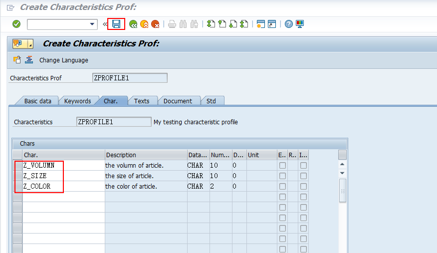 SAP RETAIL 特徵引數檔案(Characteristic Profile) I