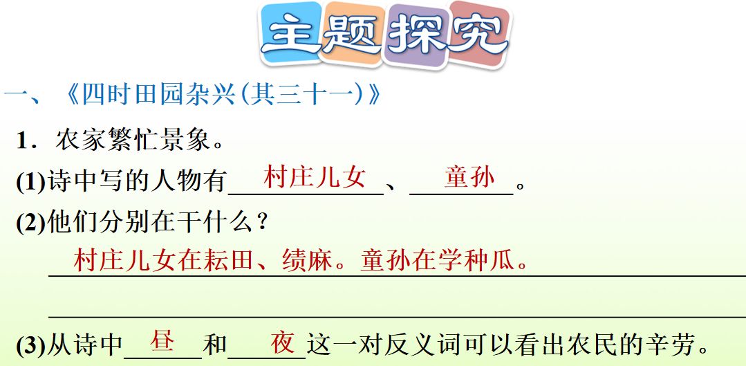 部编版五年级下册语文第1课《古诗词三首》知识点+图文讲解