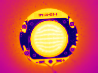 How does an infrared thermal imager detect LED chips?