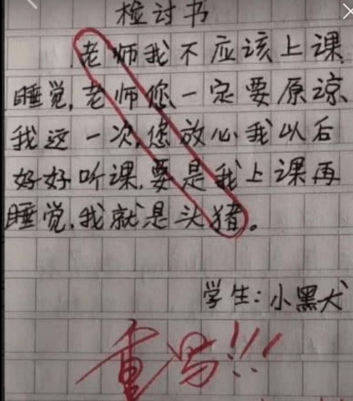 小学生“检讨书”走红，表面看似十分诚恳，实际“另有玄机”