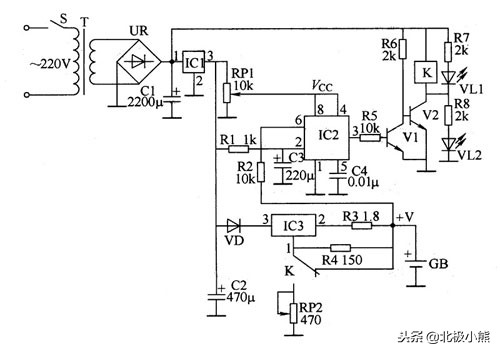 由基於555小時的集成電路製作的鋰離子電池充電器具備恆流充電/恆壓