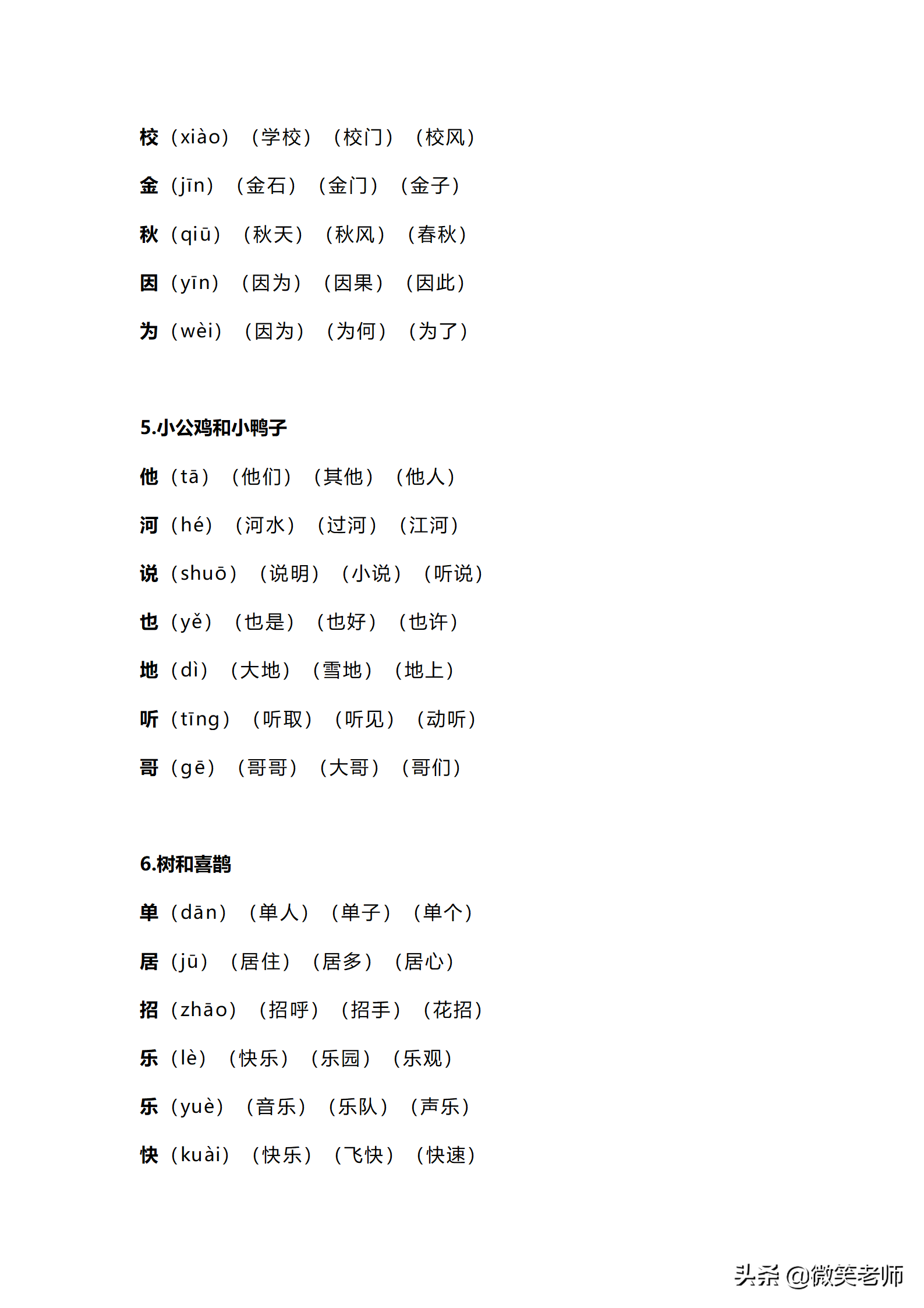 部编版一年级下册语文生字注音、笔顺、组词汇总，孩子学习必备