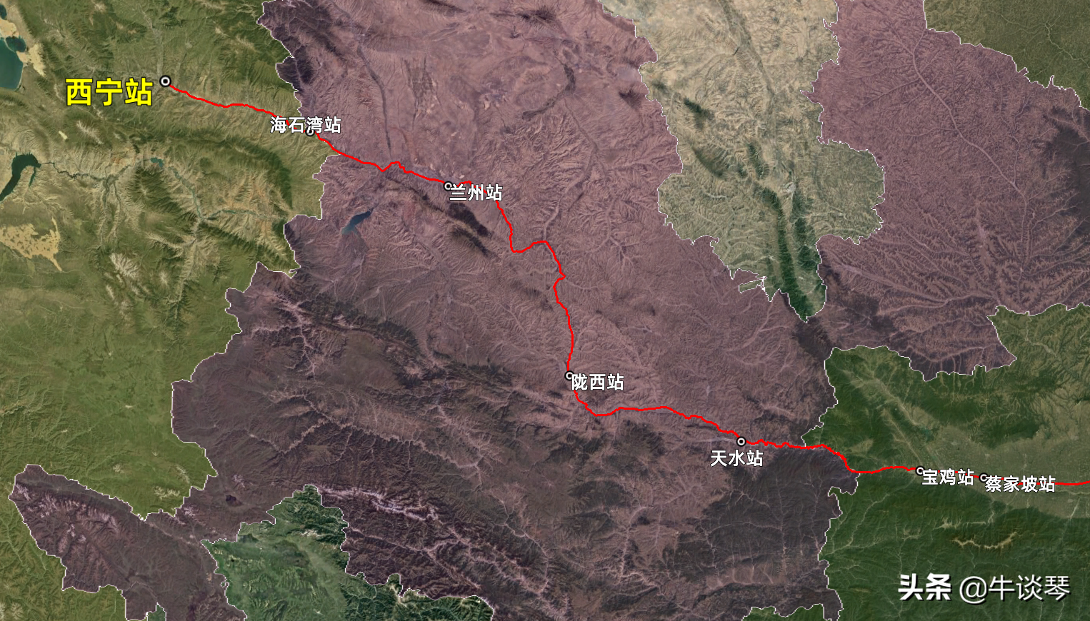 K2186次列车运行线路图：上海开往青海西宁，全程2401公里