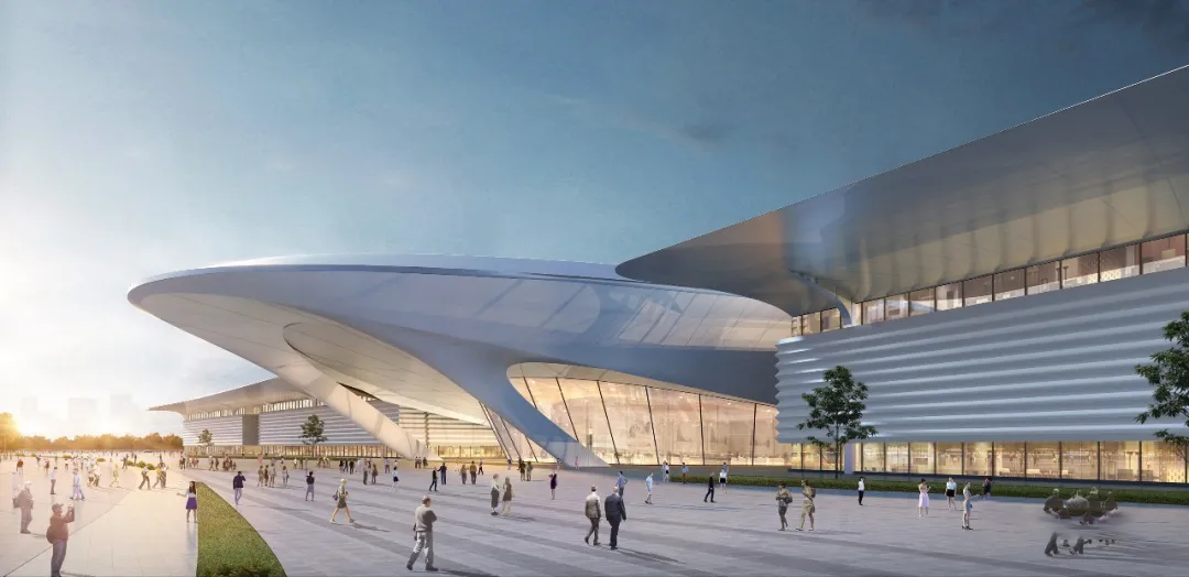 1万平方米,会展一期包括22.6万平方米展览中心,5万平方米会议中心及4.