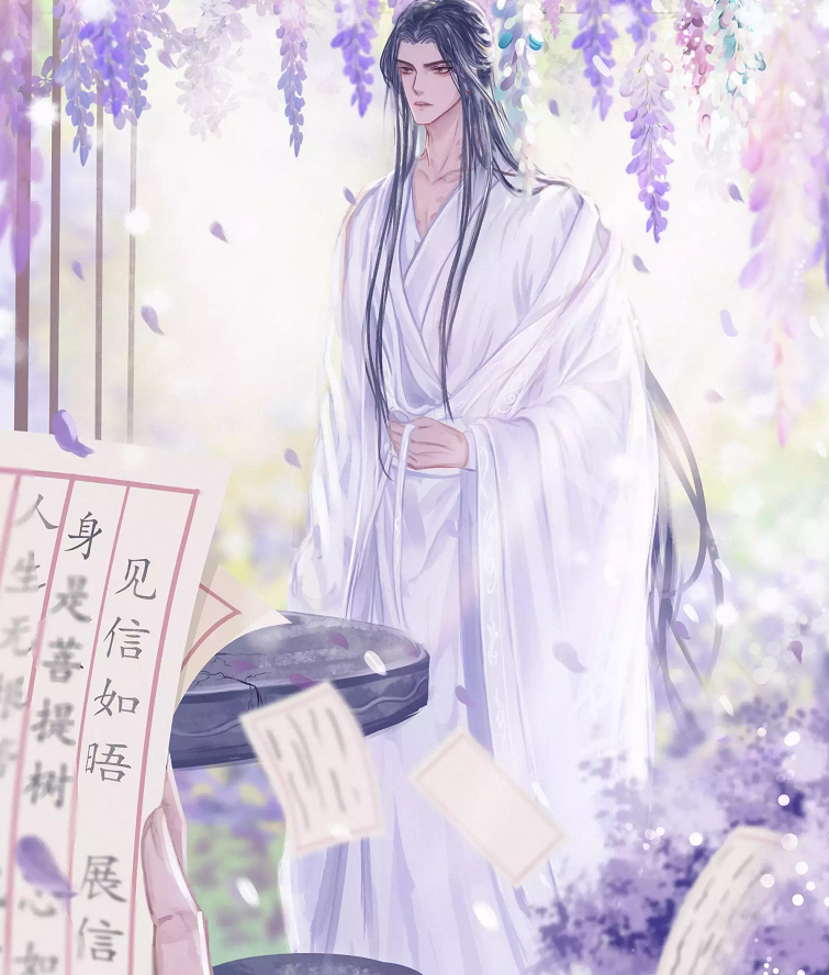 画师笔下的《二哈和他的白猫师尊》，画面清新，少年时光温馨惬意