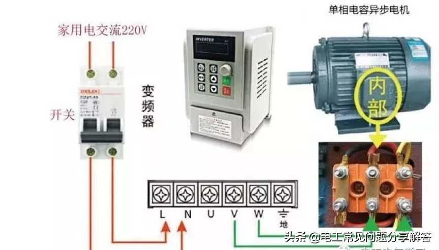 电工第33问：电压为220/380V电动机如何接线，380V如何转接成220V