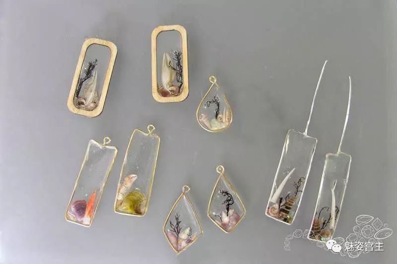 打造树脂和贝壳吊坠耳环，手工制作滴胶耳环饰品