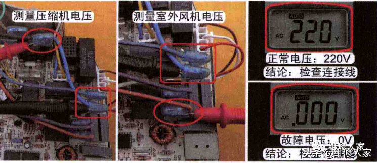 空調制冷開機后壓縮機和室外風機不運行檢修方法