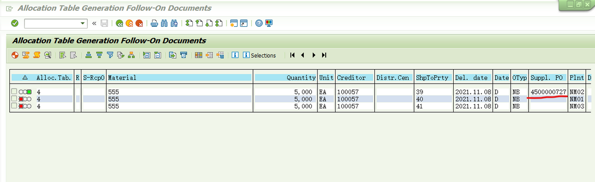 SAP RETAIL 基于分配表创建PO报错 - No work list could be selected–