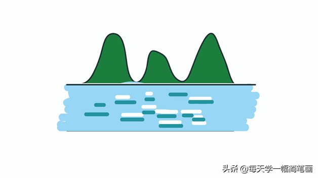 每天学一幅简笔画--景色简笔画画法步骤