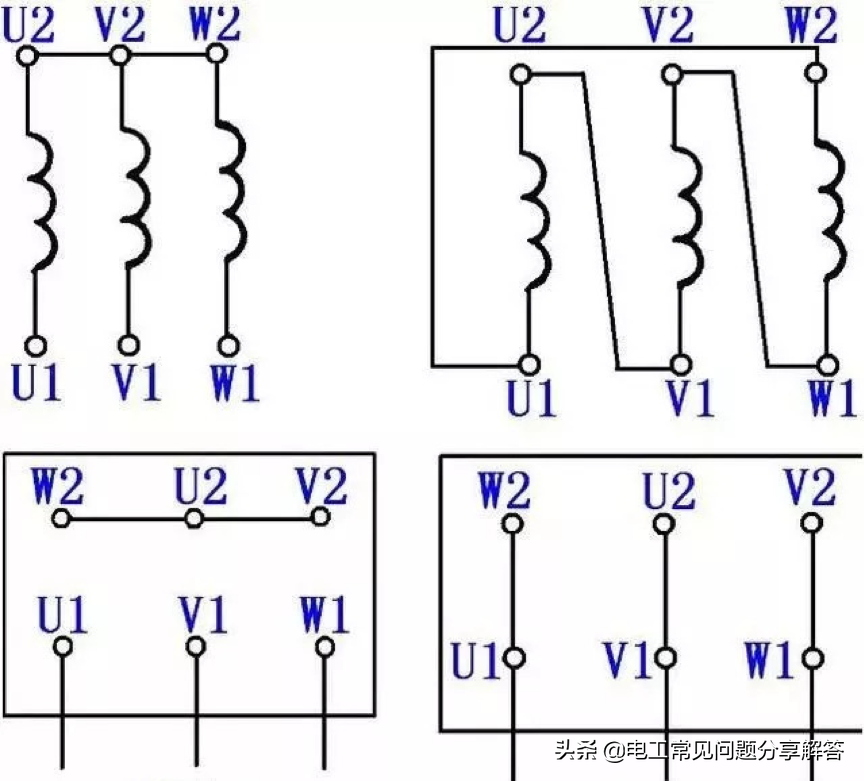 电工第33问：电压为220/380V电动机如何接线，380V如何转接成220V