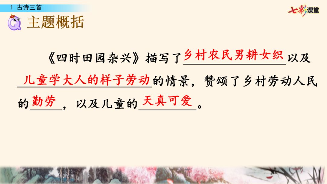 部编版五年级下册语文第1课《古诗词三首》知识点+图文讲解