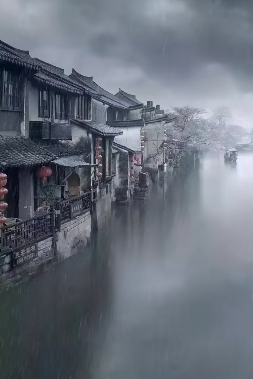 江南水乡烟雨朦胧图片图片