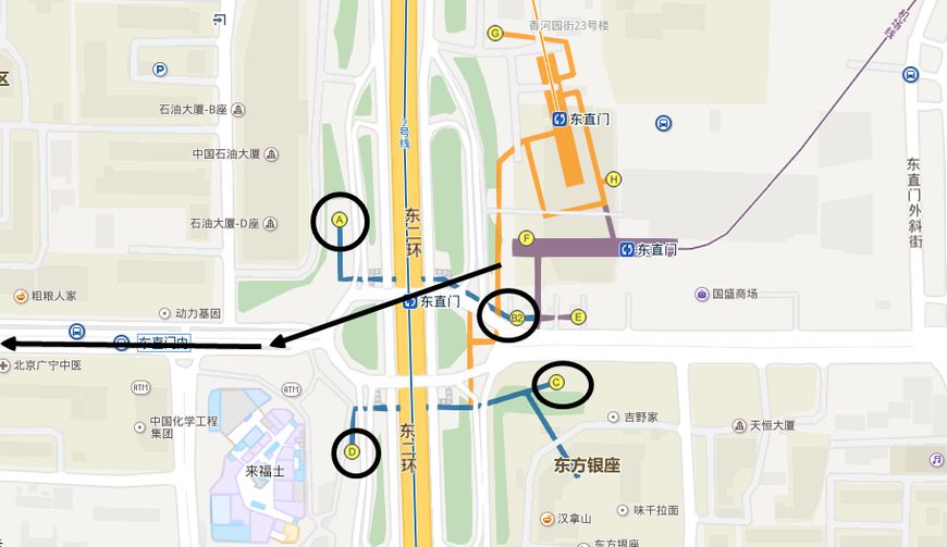 回顾北京地铁东直门站：2号线、13号线、机场线的换乘方式很巧妙