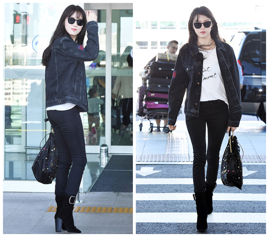 黑色牛仔衣的3套搭配方案，冬天如此穿时髦又高级，想不美都难