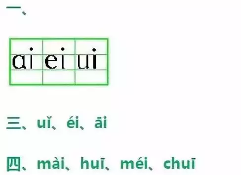 部编版一年级上册汉语拼音9《ai ei ui》图文讲解