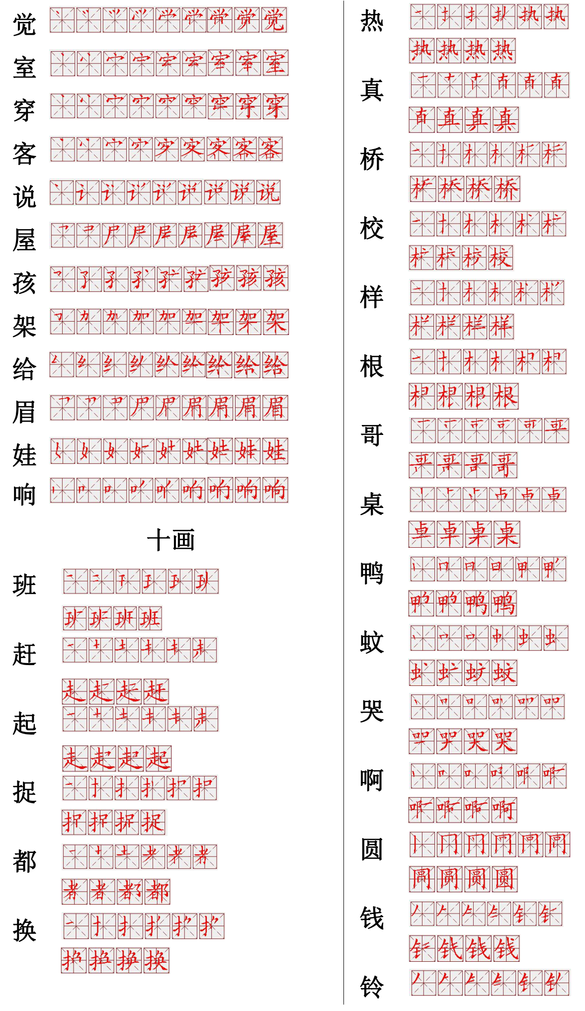 560个汉字笔画顺序汇总，家长们赶紧收藏吧