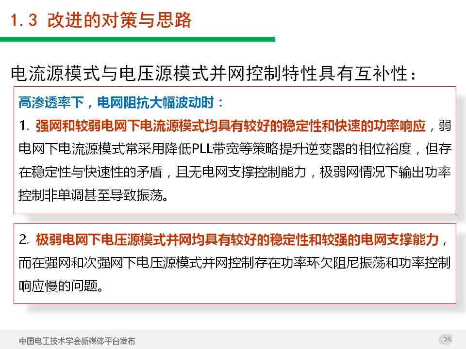 技术报告：高渗透率新能源发电并网逆变器的阻抗自适应双模式控制