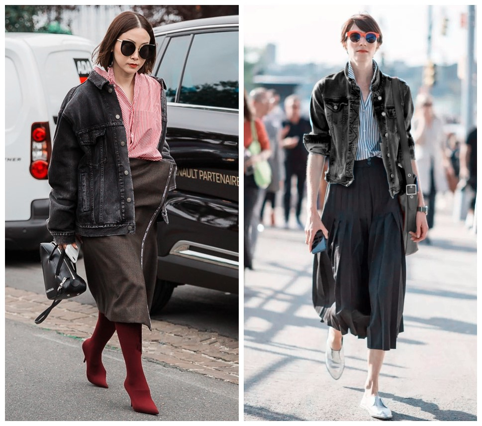 黑色牛仔衣的3套搭配方案，冬天如此穿时髦又高级，想不美都难