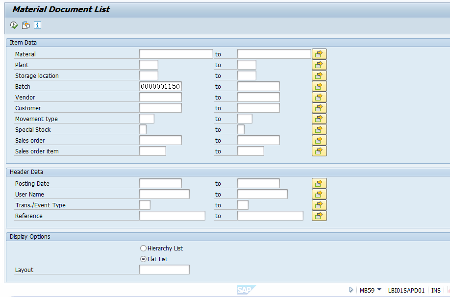 SAP MM 不常用事务代码之MB59