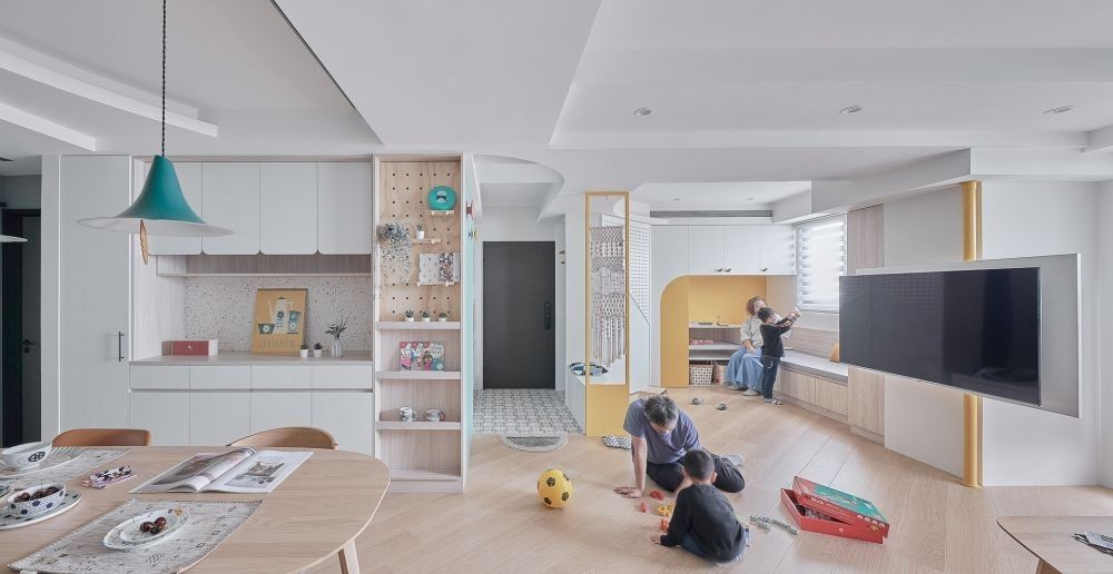 【親子宅設計精選】客廳的5種開放式互享格局，讓客廳不只是客廳