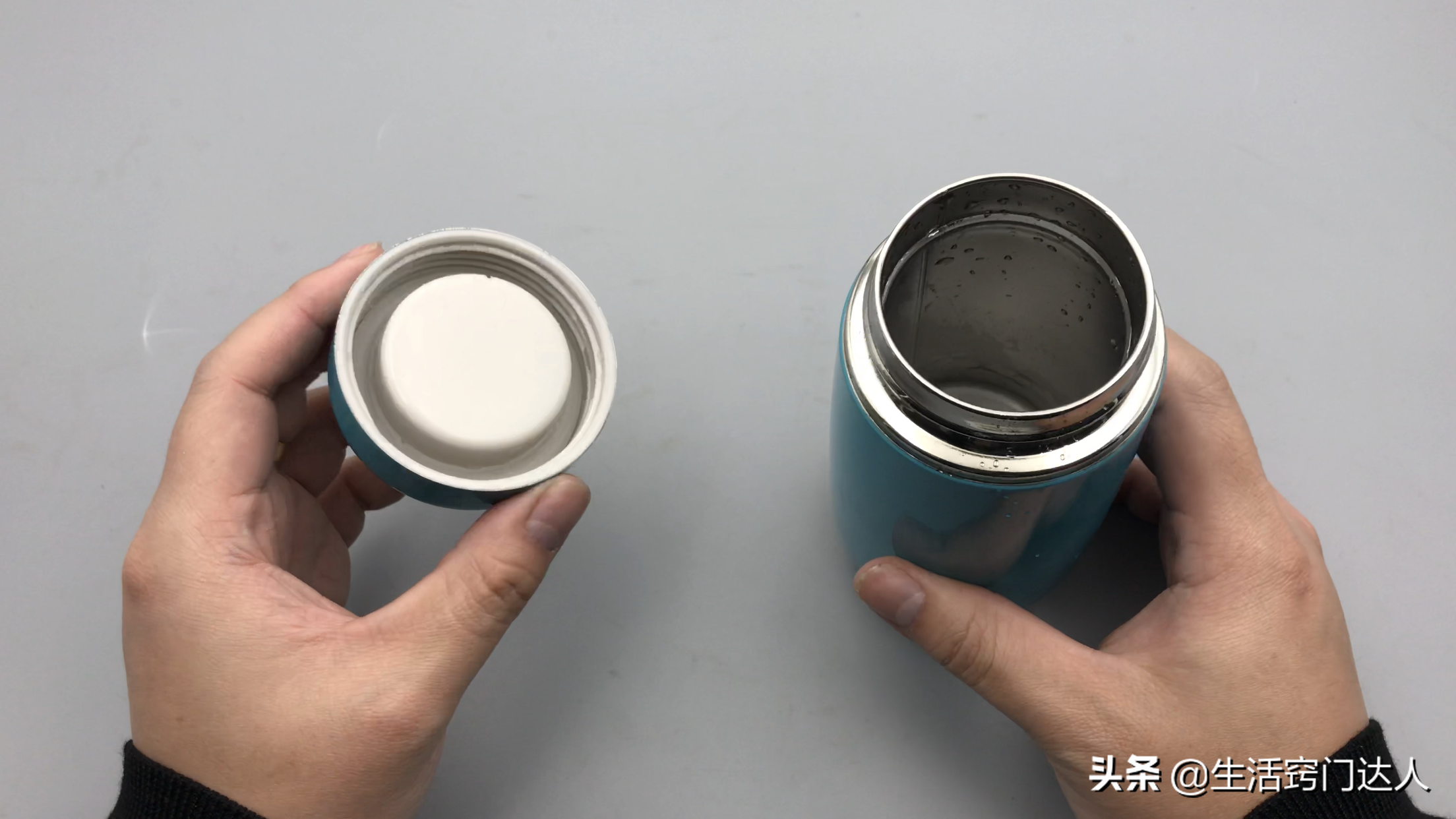 保温杯脏了别只会水冲，教你一招，污垢哗哗往下掉，方法简单实用