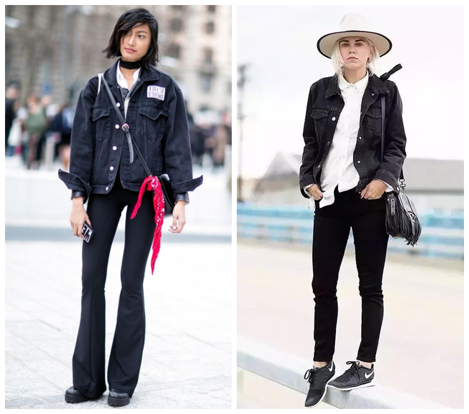 黑色牛仔衣的3套搭配方案，冬天如此穿时髦又高级，想不美都难