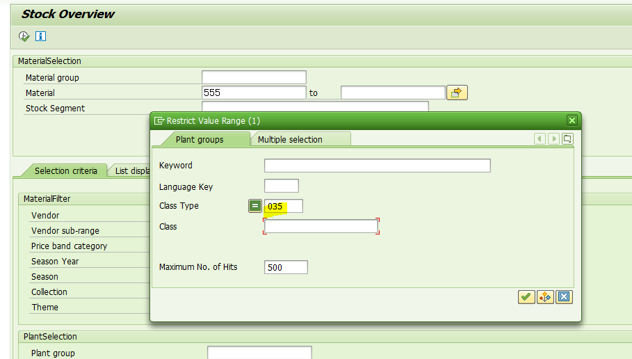 SAP RETAIL 事务代码RWBE查询界面上的Plant Group