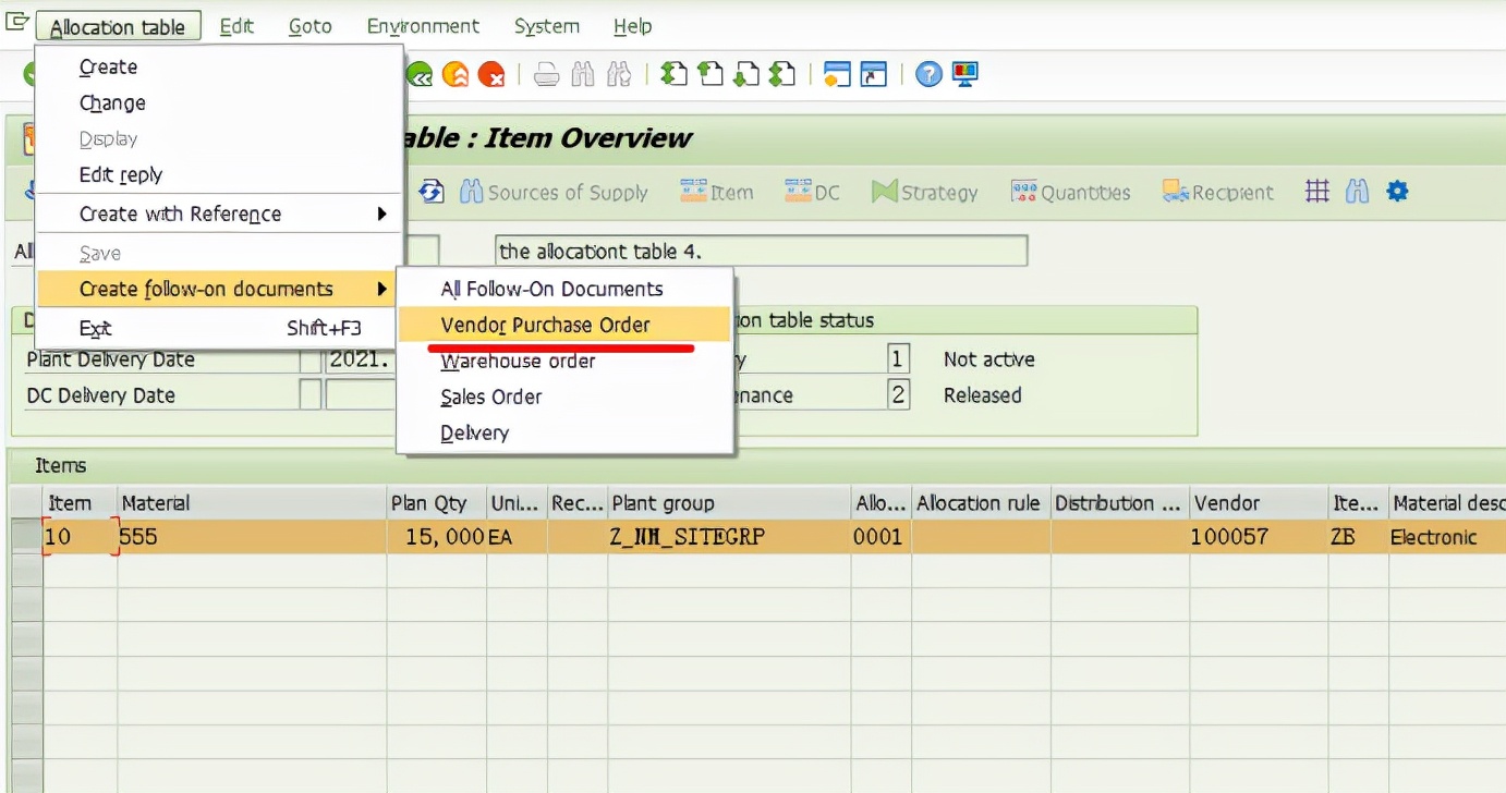 SAP RETAIL 基于分配表创建PO报错 - No work list could be selected–