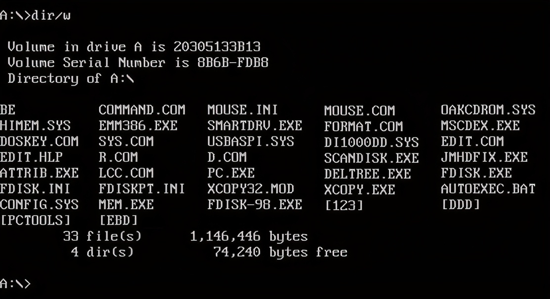 dos命令-显示目录命令:dir