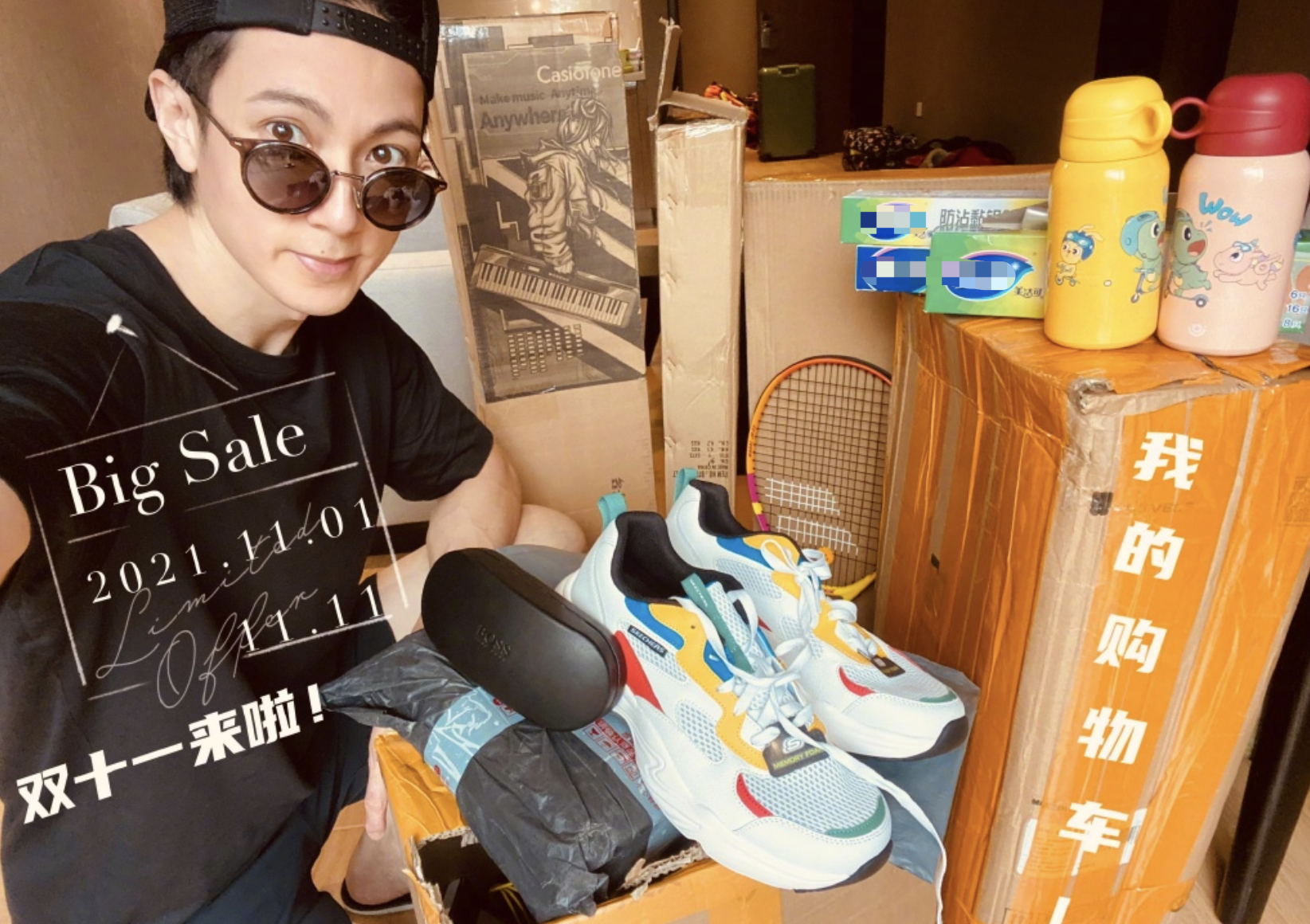 吴尊晒一家四口隔离生活，把酒店变游乐场，打网球烤披萨好充实