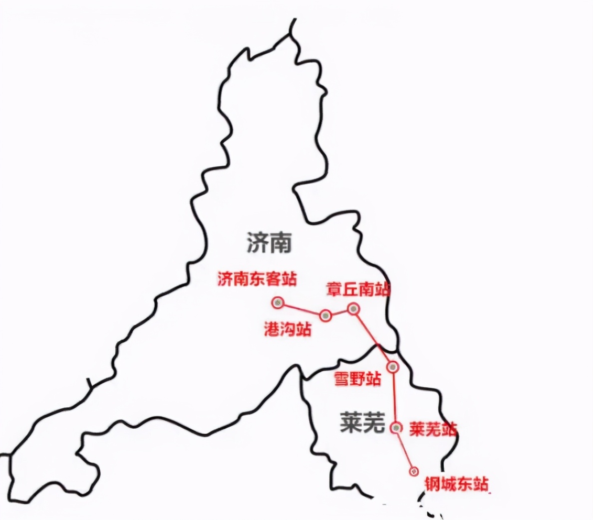 山东在建一条高速铁路，长117.49千米，共设6站，就在济南境内