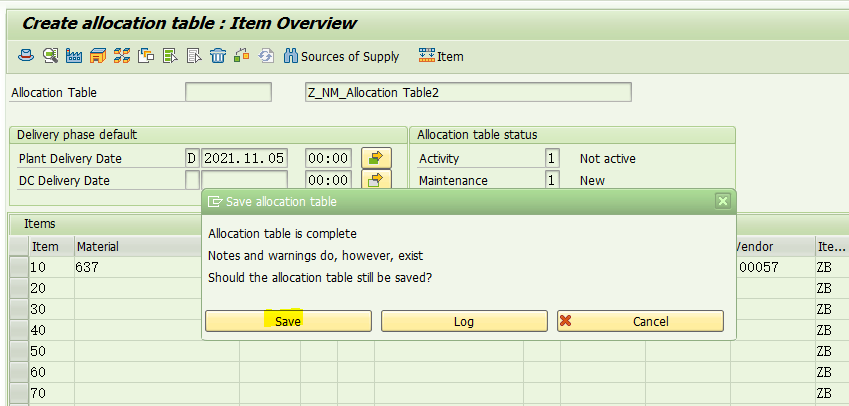 SAP RETAIL创建分配表报错 -Plant 39 Confirmation date not maintained