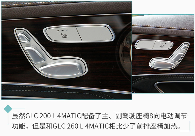 长轴距入门车型值不值得 GLC 200 L配置差多少