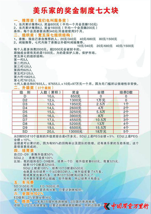 美乐家经销商宣传“保健”品能治病遭消费者投诉