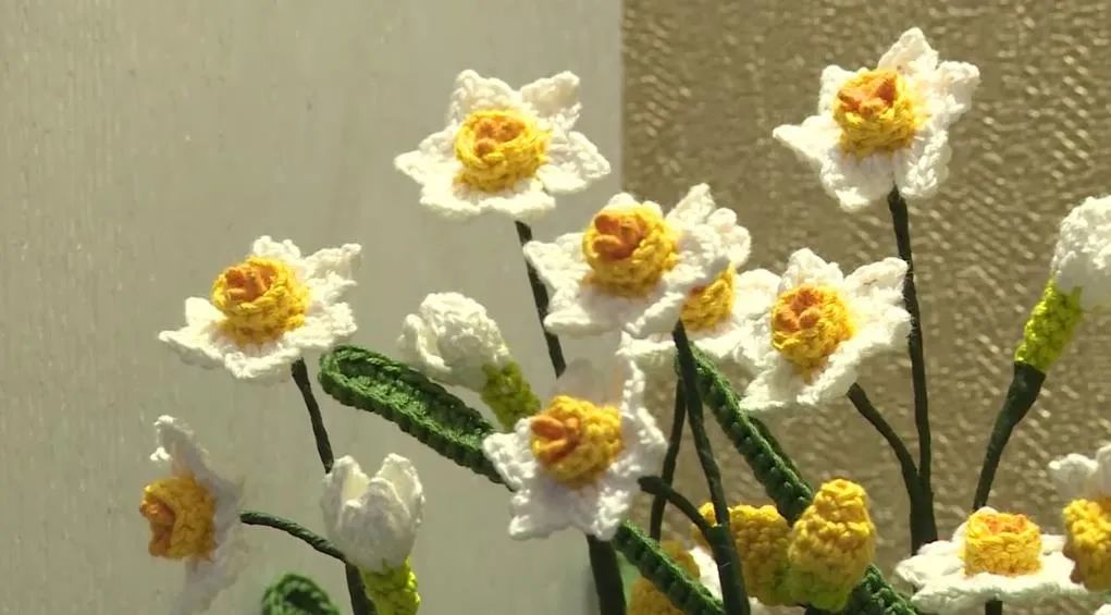 浦江丨用毛线编制的花卉、盆景、耳环，这些你都见过吗？