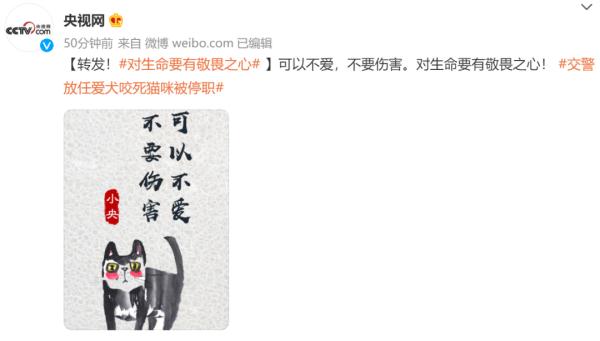 眼睁睁看着自家狗咬死猫咪,四川一交警被停职