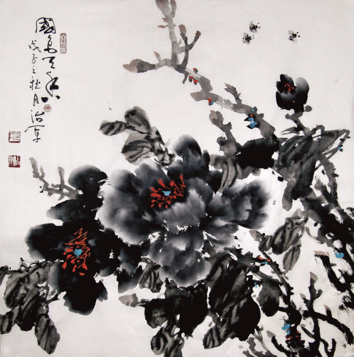 著名画家童治军牡丹作品作为片头背景在央视牡丹纪录片播出