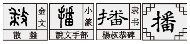 釆字家族：釆番蕃播翻（飜）幡，三番五次田里走，播种全靠一双手